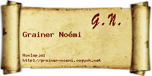 Grainer Noémi névjegykártya
