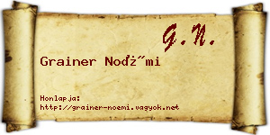 Grainer Noémi névjegykártya